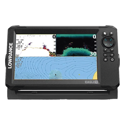 Ecosonda / Pantalla IPS 9 pulgadas / Transductor 50/200 kHz y 455/800 kHz / CHIRP y DownScan / C-MAP Discover
