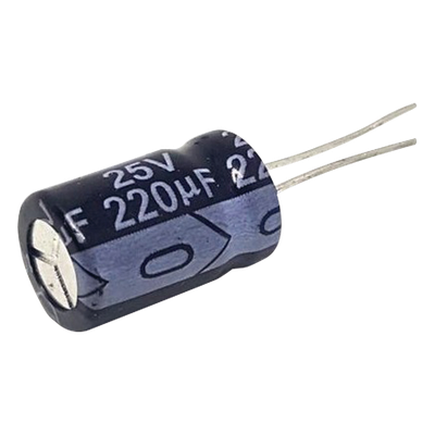 Capacitor Electrolítico Radial / 220 µF / 25 Vdc / 105 °C / 8 x 11 mm