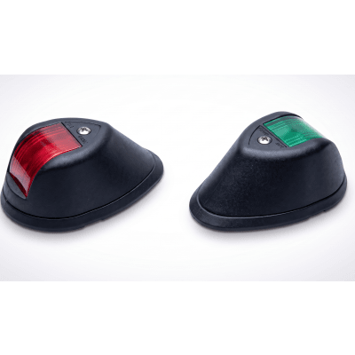 Set de Luces Verticales de Navegación / Rojo y Verde / 2 MN / Embarcaciones < 20 m (65.6 ft) / 12 VDC / LED 8 W / Carcasa Negra