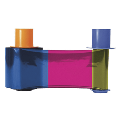 Ribbon para Impresora de Tarjetas / YMCKOK Full Color / Doble Panel Negro / 500 Impresiones / Overlay UV / Dye-Sublimation y Resin