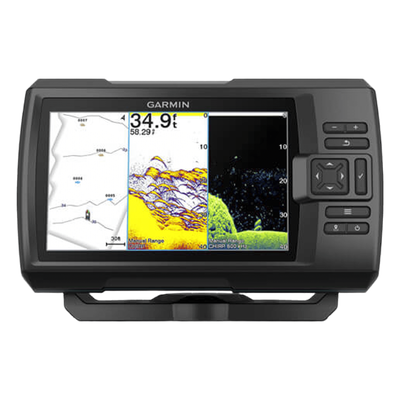 Sonda GPS con Pantalla / WVGA 7″ / Sonar Tradicional y ClearVü / Frecuencias 50-800 kHz / Potencia 500 W / GPS WAAS / Wi-Fi / IPX7