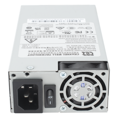 Fuente Interna / Entrada 110-220V / Protección contra Descarga / Diseño sin Tornillería / Compatible con NVRs DS-7716NI-M4/16P y DS-7732NI-M4/16P