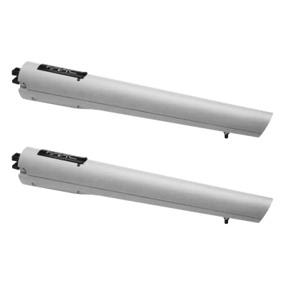 Kit Operadores para Puerta Abatible / Hoja 2.7 m (8.9 ft) / Carga 300 Kg / 20 Ciclos/Hora / 24 VCC / 145 daN / Respaldo de Baterías