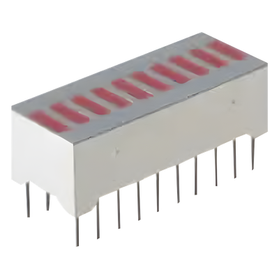 Barra Gráfica LED / 10 Segmentos Rojos / 0.3 Pulgadas DIP / 750 mW Máximo / -40°C a +85°C / 500 ns