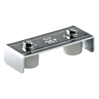 Placa Guía para Puerta Corrediza / Ajustable 30 a 60 mm / Acero Galvanizado / Rodillos Nylon / Fijación por Soldadura