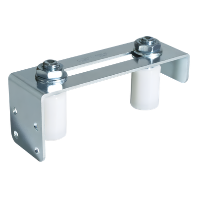 Placa guía para puertas corredizas / Acero galvanizado / Rodillos de nylon / Espesor 0-85 mm / 0.47 kg
