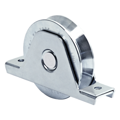 Rueda para Puerta Corrediza / 14 cm / Acero Galvanizado / Carga 420 kg / Canal Tipo V