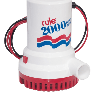 Bomba de Achique Sumergible / 2,000 GPH / 24V CD / Ejes de Acero Inoxidable / Protección Térmica TCO / Certificación CE e ISO 8849