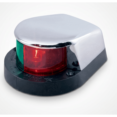 Luz Bi-Color de Navegación / USCG 1 Milla / 12 VCD / 10 W / Carcasa Cromada / Embarcaciones <12 m (39.4 ft)