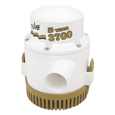 Bomba sumergible de achique / 3700 GPH / 12 VCD / Motor compacto / Eje acero inoxidable / Protección térmica TCO