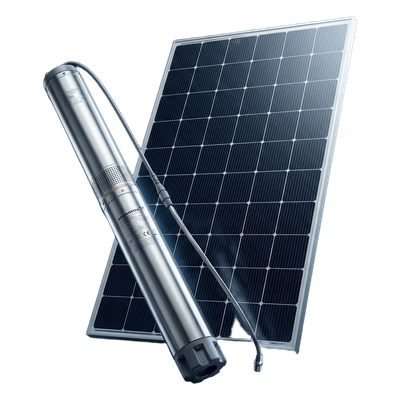 Kit de Bombeo Solar / Bomba Sumergible / 5 Módulos Fotovoltaicos / Inclinación 20° / 6 Horas Operación Diaria