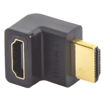 Adaptador HDMI 90° Macho a Hembra / Hacia Arriba / HDMI 2.0 4K@60Hz / Protección de Puertos / Diseño Compacto