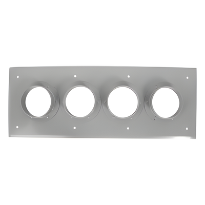 Placa Pasamuro / 4 Puertos / 4.0′ (101.6 mm) / Aluminio / IP66 / 25.50 x 9.50 in
