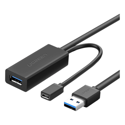 Cable Extensión Activo USB 3.0 / 10 m (32.8 ft) / 5 Gbps / Chip Reforzador / Alimentación Micro USB / Plug & Play