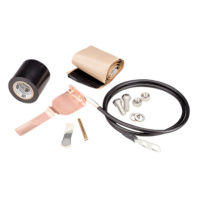 Kit de Aterrizaje para Cable Coaxial / 100,000 A Pico / Conductor 1524 mm (60 ft) / Diámetro Máx 9.652 mm (0.380 ft) / Guía de Onda WR28 y WG22