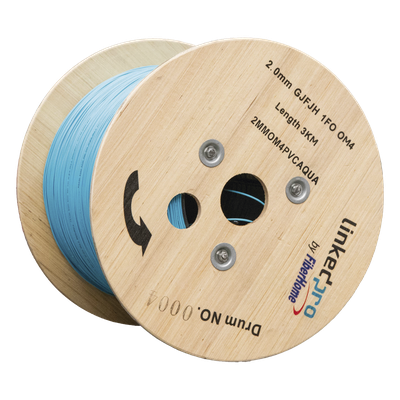 Cable de Fibra Óptica Multimodo OM4 / 50/125 µm / Simplex 2.0 mm / Buffer 0.9 mm / 10 Gigabit Ethernet / 2 km (6561.7 ft) Máximo