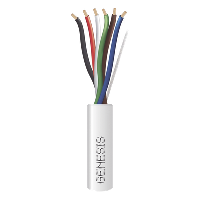 Cable para Alarma / 6 Conductores / Calibre 18 AWG / Plenum / 305 m (1000 ft) / Blanco