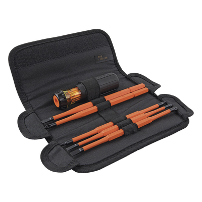 Juego de Desarmadores Intercambiables con Aislamiento 1000V / 8 Puntas / Mango Ergonómico / Estuche Enrollable