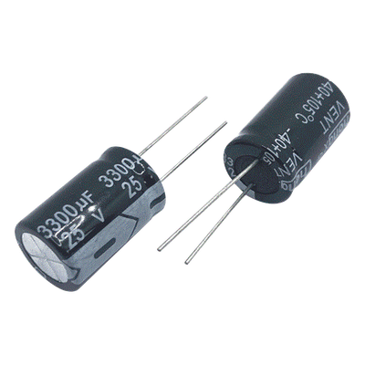 Capacitor Electrolítico Radial / 3300 µF / 25 Vcc / 105 °C / 18 x 25 mm