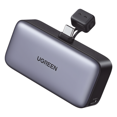 Power Bank / 5000 mAh / USB-C Integrado / 22.5W PD / Pantalla LED / Soporte Integrado