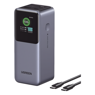 Power Bank / 20000mAh / 130W Max / 3 Salidas / PD 3.0 / QC3.0 / Pantalla TFT / Carcasa Ignífuga