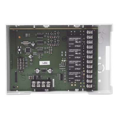 Módulo Expansor de Relevadores / 4 Salidas SPDT Tipo C / Conexión por Bus de Teclado 4 Hilos / Supervisión de Cableado / 16 Direcciones DIP Switch