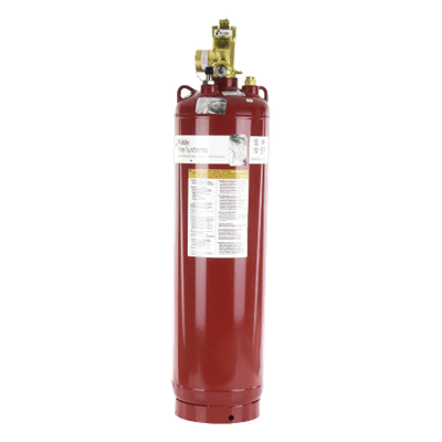 Cilindro con Válvula para Sistema de Agente Limpio / Capacidad 200 lb (90.7 kg) / Indicador de Nivel de Líquido / Acero con Pintura Roja / Aprobación UL ULC FM USCG