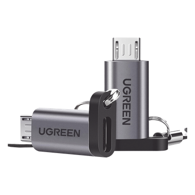 Adaptador USB-C a Micro USB / Carga Rápida FCP/QC2.0 / Transferencia 480 Mbps / Cable Integrado / Conector Aluminio