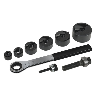 Juego de Sacabocados / 6 Piezas / 1/2 a 2 Pulgadas (12.7 a 50.8 mm) / Con Llave Matraca y Estuche