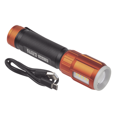 Linterna LED Recargable / 500 Lúmenes / Luz Frontal y Lateral / IP66 / Caídas 6 ft (1.8 m) / USB-C / Tapa Magnética
