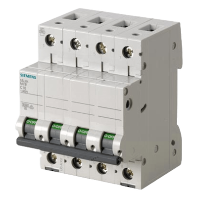 Interruptor automático magnetotérmico / 4 polos / 16 A / Curva C / 6 kA / 400 VCA / Riel DIN