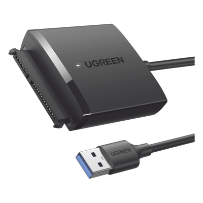 Adaptador USB 3.0 a SATA III / 5 Gbps / UASP y TRIM / HDD y SSD 2.5″ y 3.5″ / Hasta 12 TB / Cable 50 cm