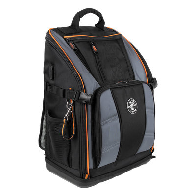 Mochila Profesional para Herramientas / 27 Bolsillos / Base Moldeada Ancha / Interior Naranja / Puerto USB-C / Acceso Estación de Trabajo
