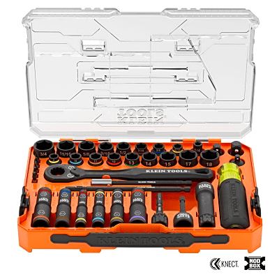Juego de Dados de Impacto / Paso a Través / 39 Piezas / SAE y Métrico / Sistema KNECT / Adaptador 3/8″