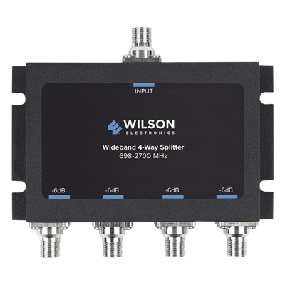 Divisor de Potencia de 4 Vías / 6 dB Pérdida por Puerto / 698-2700 MHz / Conectores F Hembra / 75 Ohm