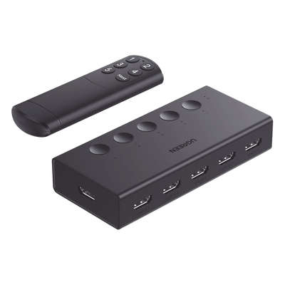 Conmutador HDMI / 5 Entradas 1 Salida / 4K@60Hz / HDMI 2.0 / 18Gbps / IR 10m (32.81 pies) / USB-C