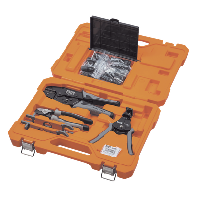 Kit de Herramientas Fotovoltaicas / 6 Piezas / Cortador 1/0 AWG / Pelacables Automático 6-14 AWG / Ponchadora MC4T 10-14 AWG / 2 Llaves Aisladas MC4 / Estuche con Almacenamiento