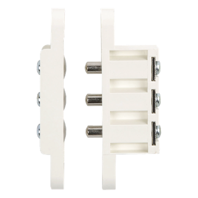 Contacto de transferencia / 3 pines / 1.5 A / 13 x 71 mm / Latón niquelado / Acabado blanco / 1/2′ x 2-3/4′
