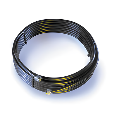 Cable Coaxial de Baja Pérdida / 22.86 m (75 pies) / Conector N Macho / Wilson-400 Equivalente LMR400 / 50 Ohms / Blindaje >90 dB