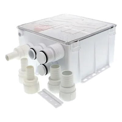 Sistema de Desagüe para Duchas / 800 GPH / 12 VDC / Interruptor de Flotación Automático / Válvula Antirretorno / Cubierta Sellada