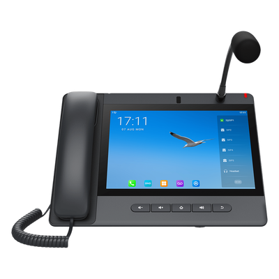 Teléfono IP Android / 20 Líneas SIP / Pantalla Táctil 10.1′ / Wi-Fi Dual / Bluetooth / PoE / Puertos Gigabit / Video H.264