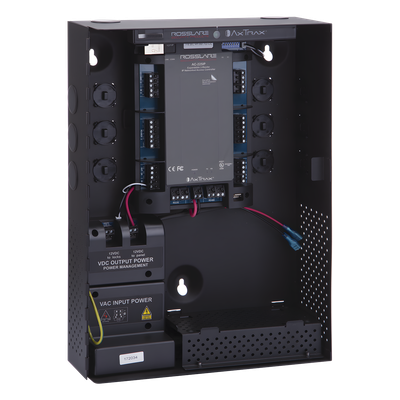 Controlador de Acceso IP / 2 Lectoras Wiegand / 30,000 Tarjetas / 20,000 Eventos / Gabinete con Fuente 12VDC 4A / TCP-IP y RS485