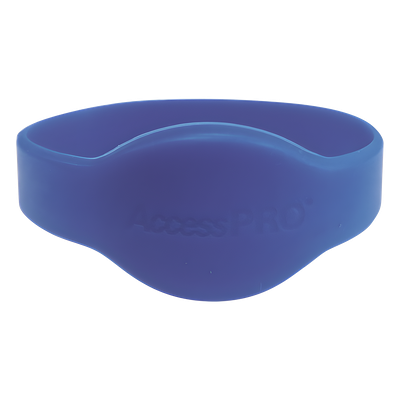 Brazalete de Proximidad / 125 kHz EM / 74 mm Diámetro / 2.43 pies / Wiegand 26 bits / Silicona Resistente al Agua / Azul