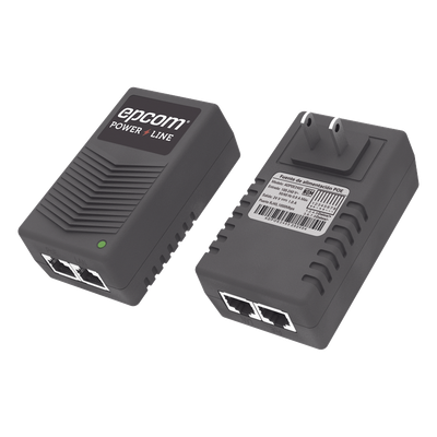 Inyector PoE de Pared / 24 Vcc / 1 A / 24 W / Protección OV, OC, SC, UV / -25°C a 65°C / Doble RJ45