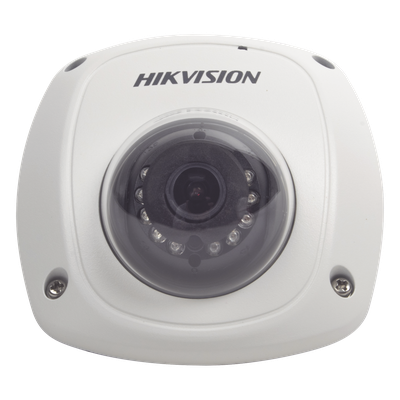 Cámara Móvil Mini Domo IP / 2 Megapixel / Full HD 1080P / Gran Angular 2.8 mm / IR 10-20 m (32.8-65.6 ft) / WDR 120 dB / IK07 / Conector Tipo Aviación PoC