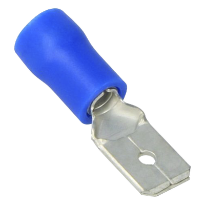Terminal Macho Aislada / 16 – 14 AWG / Azul / Paquete 25 Piezas / 21.2 x 10.3 x 6.2 mm