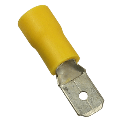 Terminal Macho Aislada / 12-10 AWG / Amarillo / 25 piezas / 0.95×0.51×0.24 in