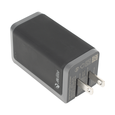 Cargador de Pared GaN III / 65W Máxima / 3 Puertos / 2 USB-C + 1 USB-A / PD 3.0 y QC 4.0 / Enchufe Plegable / 6 Protecciones de Seguridad
