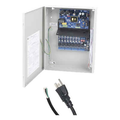 Fuente de Poder con Respaldo / 12 Vcc / 10 A / 240 W / 8 Salidas Independientes / 8 Entradas de Control / 115 Vca / Diseño Tarjeta
