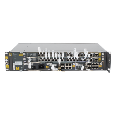 OLT GPON Carrier Class / 32 Puertos GPON / Switching 1.04 Tbit/s / 2 Ranuras Modulares / 2 UR Rack 19″ / Fuente CA 90-290 V